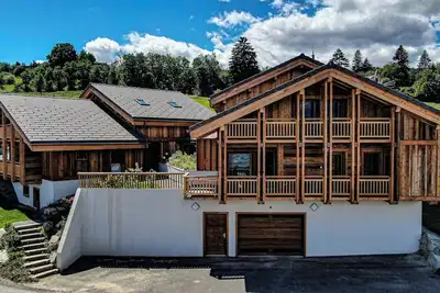 Image de Summit Chalet Combloux with stunning views of Mont Blanc.
