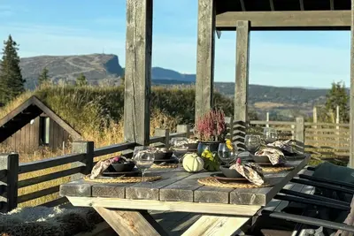 Image de Cabane moderne avec vue sur Skeikampen