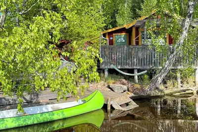 Image de Chalet avec vue sur le grand lac Härsjön