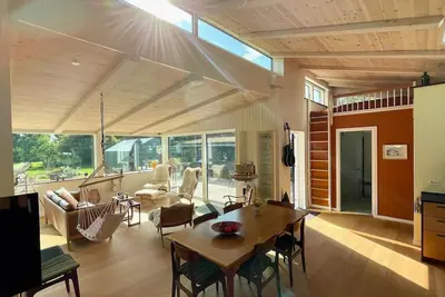 Image de Maison de rêve à Møn avec vue sur la mer et les étoiles