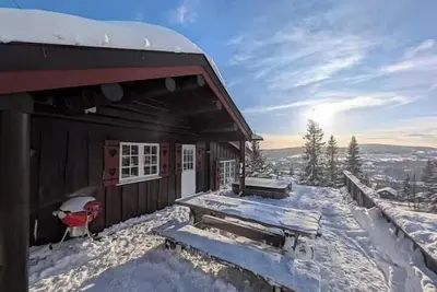 Image de Chalet en rondins avec vue panoramique à Skeikampen