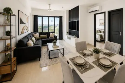 Image de Luxury 2br Residence + Pool & Gym- Near Beach & Airport