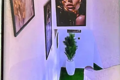 Image de contemporary Apartrment with a distinct African flare.
