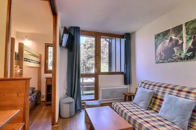 Image de À 150m des pistes de ski, 5ème étage, balcon, télévision, casier à ski, 20m², Peisey-Vallandry
