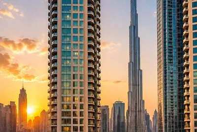 Image de Suite de luxe sur les toits du centre-ville — Vue sur Burj Khalifa