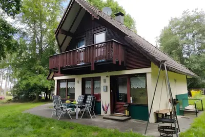 Image de Maison de vacances 'Tindy am Silbersee' avec terrasse privée, jardin et Wi-Fi