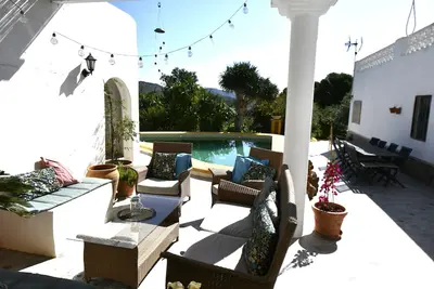 Image de Vacation home with a pool for up to 14 people in Felix, Almería, Spain. View from the sea.