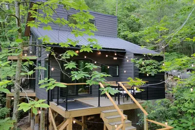 Image de New! Secluded cozy cabin w/Hot Tub + Treetop Net Deck. Pet-Friendly!
