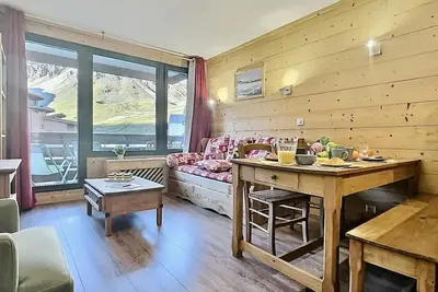 Image de À 200m des pistes de ski, 5ème étage, vue pistes de ski, balcon, télévision, 33m², Tignes