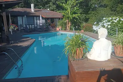 Image de Maison Landaise classée 3 étoiles avec piscine privative