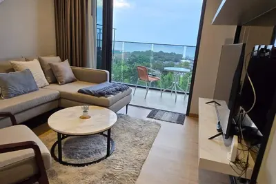 Image de Chambre de luxe à 2 lits avec vue imprenable sur la mer et baignoire