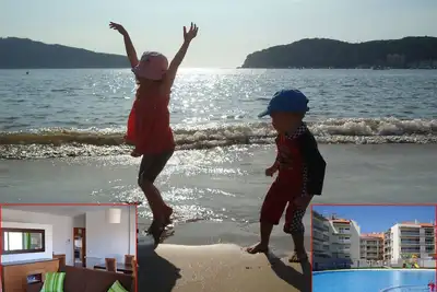 Image de Appartement moderne avec piscine, grande terrasse privée, à 3 minutes à pied de la plage