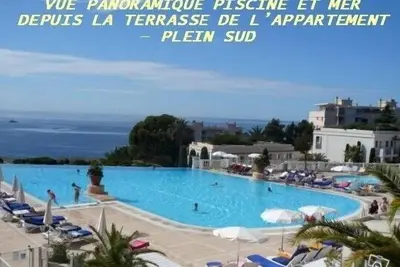 Image de Cannes Croix des Gardes, 3 P. climatisé 6 pers, Superbe vue mer et piscine, wifi