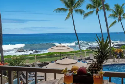 Image de Sunset in Paradise Oceanfront Condo à Kona Reef 1br / 1ba WiFi rapide et Ac