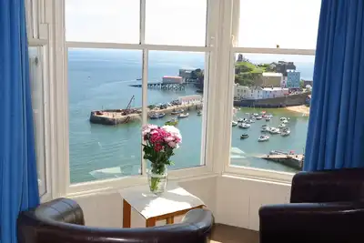 Image de Appartement vue mer Tenby, Pembrokeshire, Pays de Galles. Près de la plage, des restaurants et des magasins