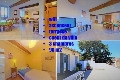 Image de Le calme d'un grand appartement coeur de ville historique terrasse, bien équipé