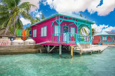 The Pink Seahorse Cabana at King Lewey's Island Resort, Placencia Cayes, Belize