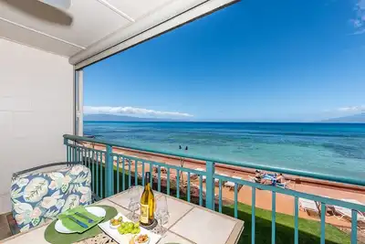 Makani Sands # 208 1brm Condo en bord de mer avec balcon sur l'océan