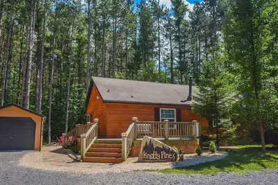 Cabine idéalement située avec foyer et glissement de quai - à proximité des parcs d'État!