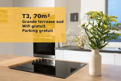 Image de Gîte Bons Amis - Dijon centre ville. 70 m², 6 pers. Terrasse sud, parking, Wifi