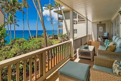 Poipu Palms # 101 - Ocean Front - mise à niveau intérieur - pas d'escaliers à l'entrée! !
