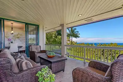 Image de Maison familiale près de Hanalei avec vue sur l'océan et les vélos!