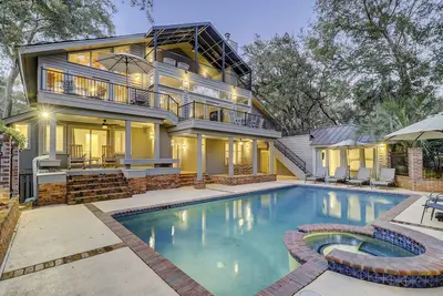 Image de Oceanfront Sea Pines Accueil avec piscine et spa Gratuit chaleur saisonnière!