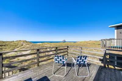 Image de Belle, chien, maison de bord de mer w \/ une vue magnifique