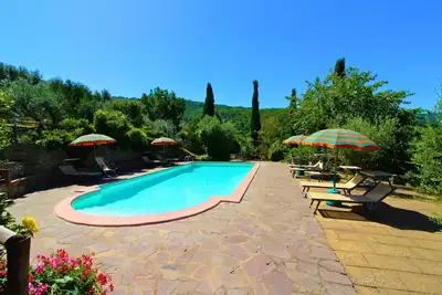 Image de Maison de vacances privée avec climatisation, piscine privée, Wifi, Tv, parking, près de Cortone
