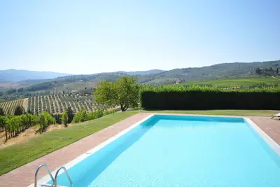 Image de Appartement avec piscine, Wifi, Tv, animaux admis, vue panoramique, près de Greve In Chianti