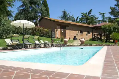 Image de Maison de vacances avec Wifi, piscine privée, climatisation, Tv, vue panoramique, près de Cortone