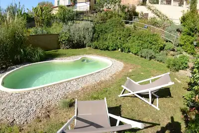 Maison de vacances privée avec climatisation, Wifi, piscine privée, Tv, véranda, vue panoramique