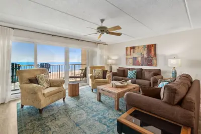 Image de 6e étage 3 chambres / 2 salles de bain condo Oceanfront 6 personnes. W / D, tennis, piscine, balcon et jetée.
