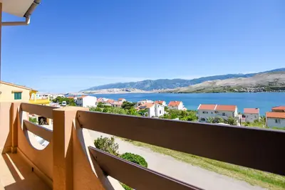Image de Appartement d'une chambre avec la terrasse et la vue sur le mer Pag (A-6316-a)