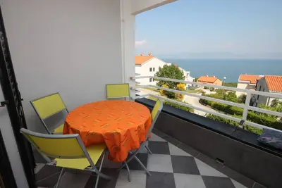 Image de Appartement d'une chambre avec la terrasse et la vue sur le mer Ravni, Labin (A-7661-a)