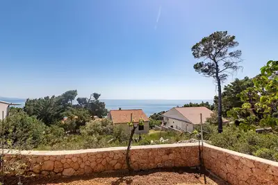 Appartement d'une chambre avec la terrasse et la vue sur le mer Sveta Nedilja, Hvar (A-4049-a)