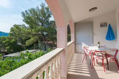 Image de Appartement d'une chambre avec la terrasse et la vue sur le mer Rogoznica (A-4186-a)