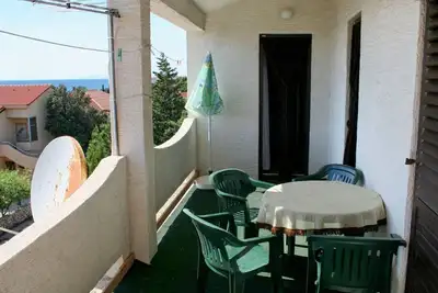 Image de Appartement de deux chambres avec la terrasse et la vue sur le mer Mandre, Pag (A-3084-c)