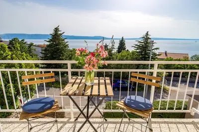 Appartement d'une chambre avec le balcon et la vue sur le mer Klenovica, Novi Vinodolski (A-5575-b)