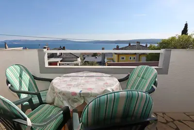 Image de Appartement de deux chambres avec le balcon et la vue sur le mer Crikvenica (A-12592-c)