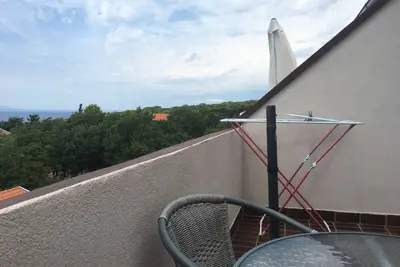 Image de Appartement d'une chambre avec la terrasse et la vue sur le mer Potocnica, Pag (A-4096-e)