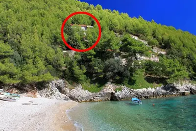 Image de Maison de pêcheur près de la mer Baie Bratinja Luka, Korcula (K-9224)