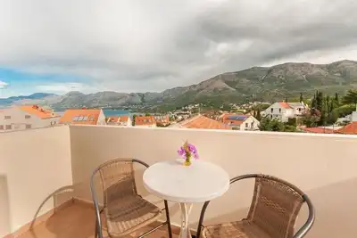 Appartement d'une chambre avec la terrasse et la vue sur le mer Cavtat, Dubrovnik (A-2132-a)