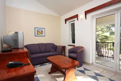 Image de Appartement d'une chambre avec le balcon et la vue sur le mer Rogoznica (A-3196-c)
