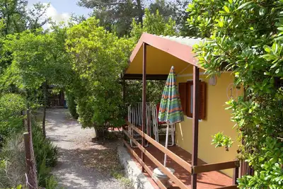 Image de Bungalow avec véranda et piscine