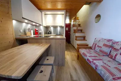 Image de Appartement cosy 5 pers. à Arc 1800, proche pistes et commerces, balcon exposé sud-ouest