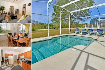 4 chambres, 3 salles de bains villa avec piscine privée support sur bois