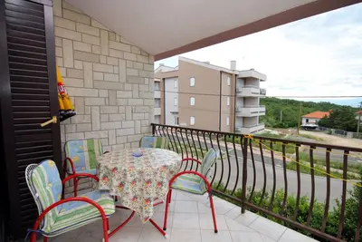 Image de Garçonnière avec la terrasse et la vue sur le mer Jadranovo, Crikvenica (As-3237-a)
