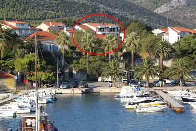 Appartement d'une chambre avec le balcon et la vue sur le mer Orebic, Peljesac (A-4494-a)