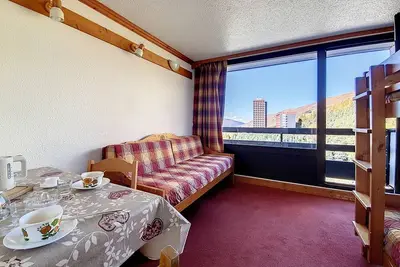 Image de Studio confortable, ski aux pieds avec balcon - La Croisette, Les Belleville
